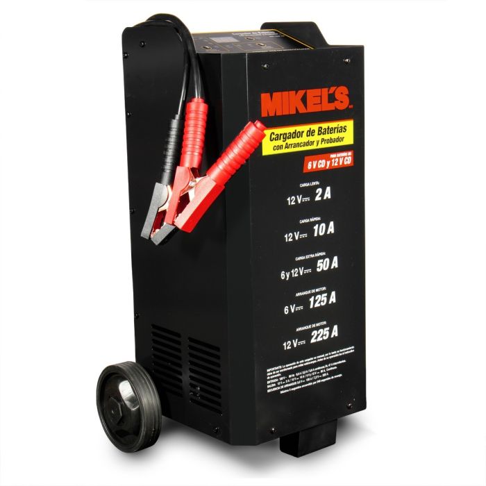 Cargador baterías con arrancador y amperímetro (2/10/50/125/225 amp)