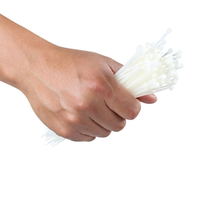 Cinchos de plástico 2.5x190 mm, 100 pzas,  Blanco