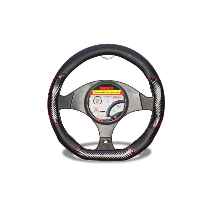 CUBREVOLANTE DE PIEL, FIBRA DE CARBONO FORMA "D"