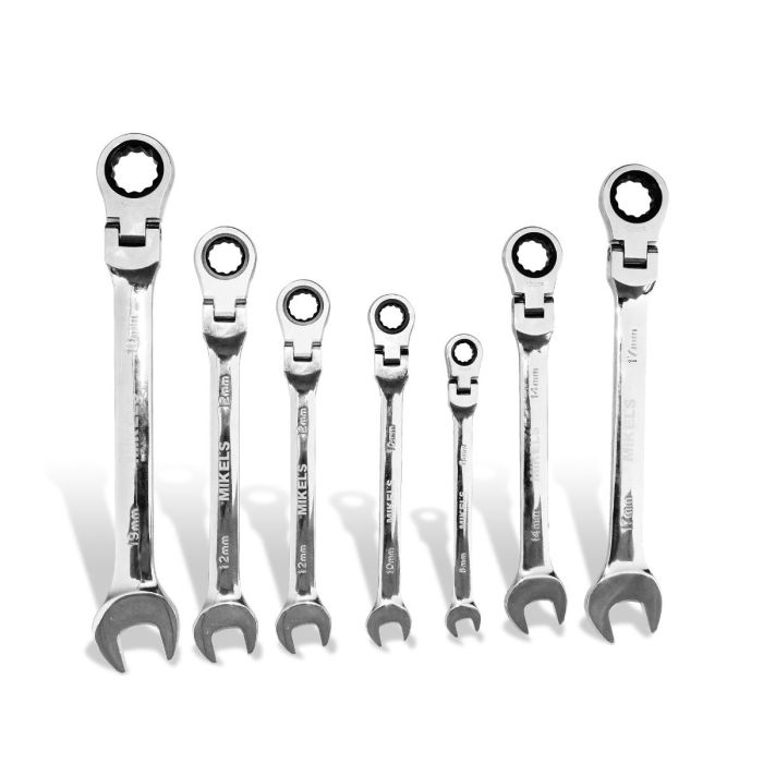 [SLCMF-7] SLCMF-7 SET DE LLAVES COMBINADAS CON MATRACA CABEZA FLEXIBLE 7 PZS INCLUYE (8, 10, 12, 13, 14, 17, 19MM) 