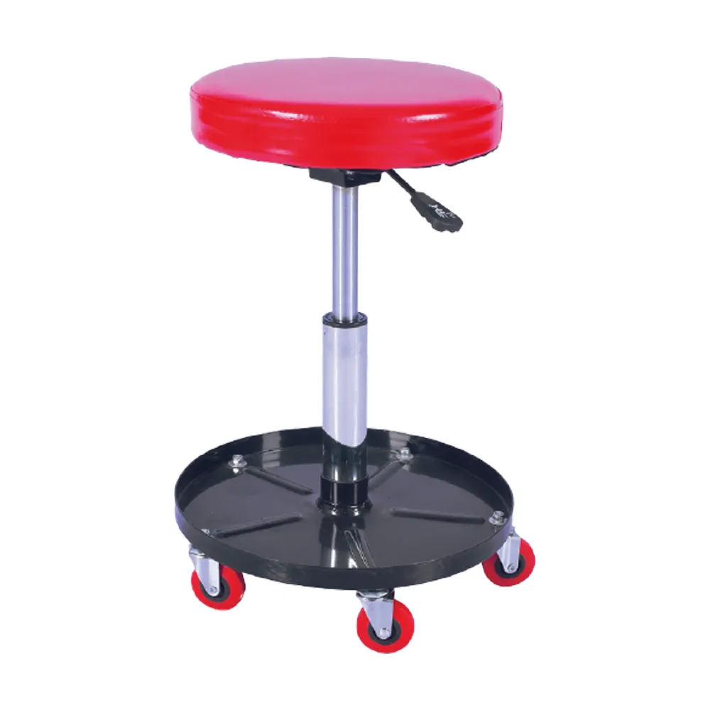 ASIENTO CIRCULAR CON CHAROLA DE RUEDAS GIRATORIAS DE 360° AJ A 43CM