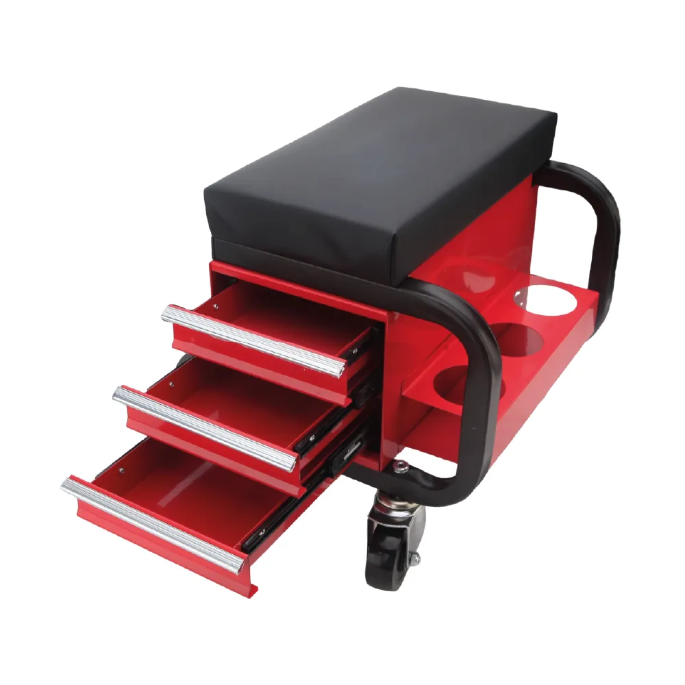ASIENTO DE TRABAJO CON CAJONES Y RUEDAS A 360° /SOP P BOTELLAS